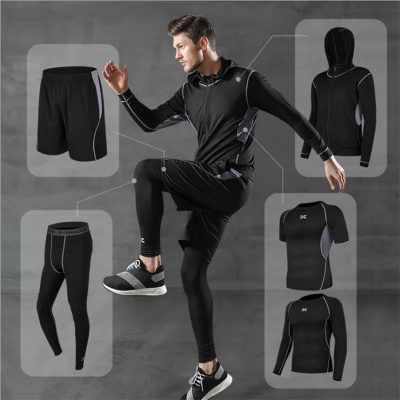 5-Piece Men's Compression Tracksuit Set