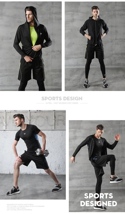 5-Piece Men's Compression Tracksuit Set