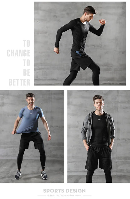 5-Piece Men's Compression Tracksuit Set