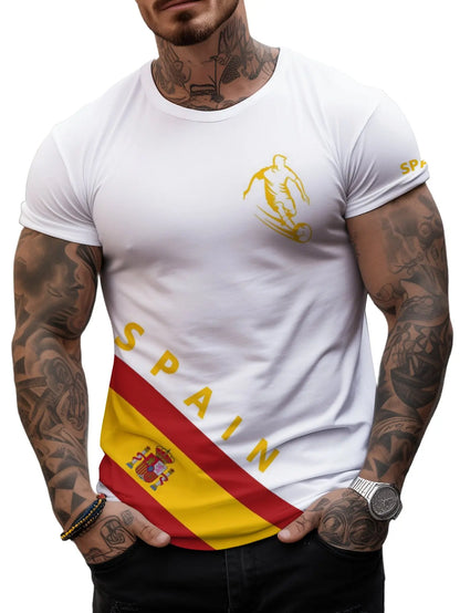 Spain Oversized Men’s T-Shirt – Flag Fan Jersey for Padel