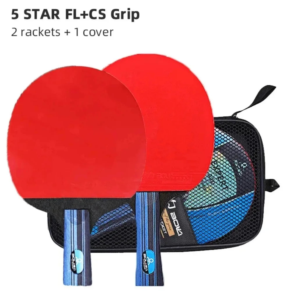 Professional 5/6 Star Table Tennis Racket Set (2PCS)