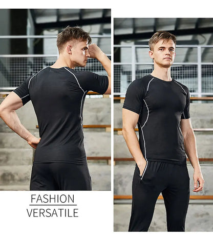 3-Piece Men's Performance Compression Tracksuit Set for Fitness and Training