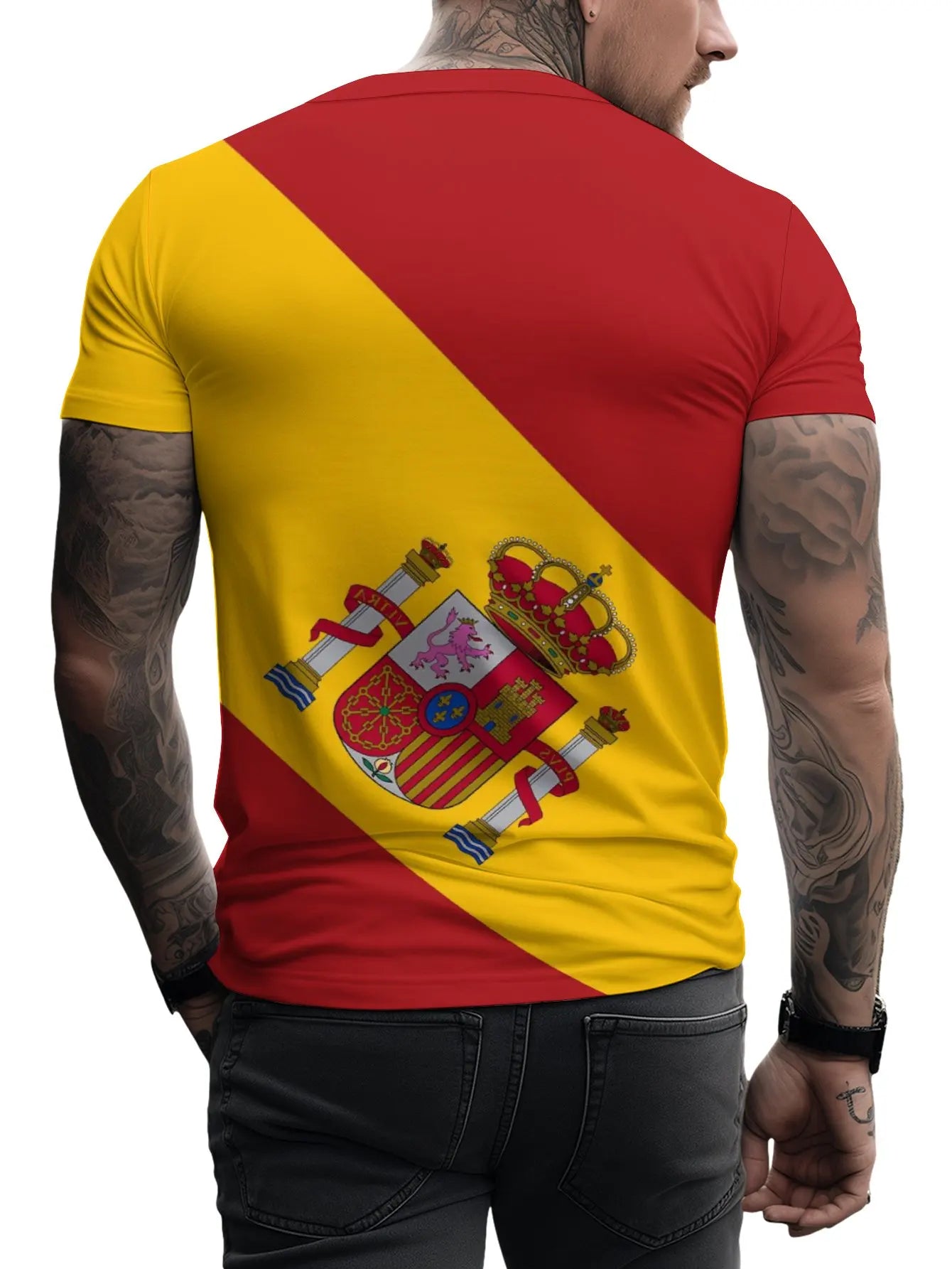 Spain Oversized Men’s T-Shirt – Flag Fan Jersey for Padel