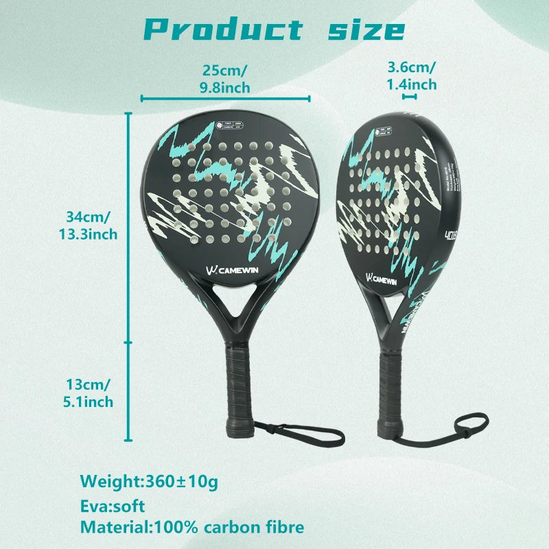 Carbon Fiber Padel Racket – EVA Memory Foam Core for Superior Performance