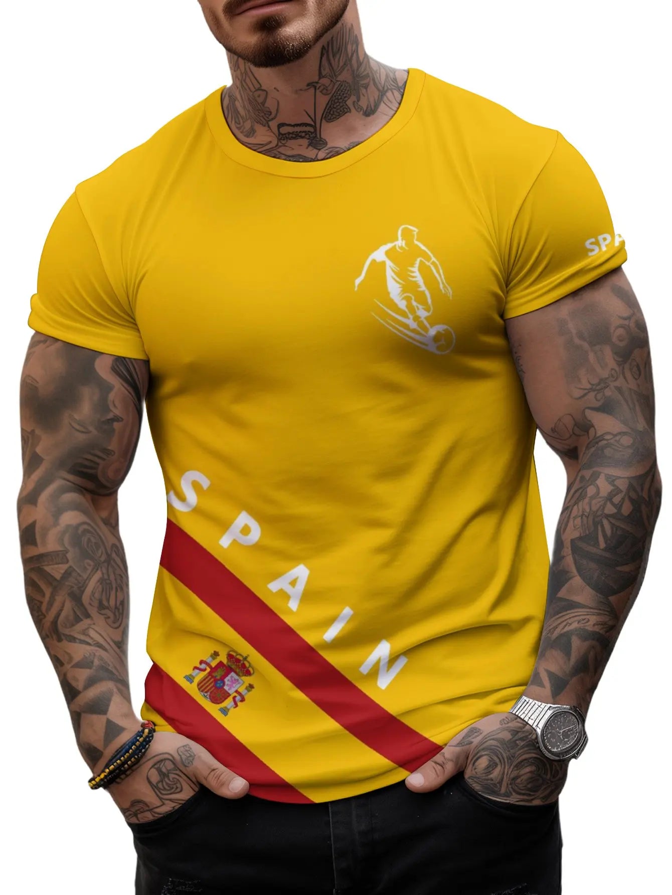 Spain Oversized Men’s T-Shirt – Flag Fan Jersey for Padel