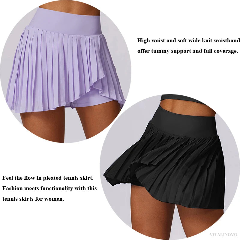 High-Waisted Pleated Tennis Skirt