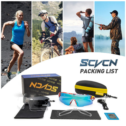 SCVCN HD Polarized Cycling Glasses – UV400 Protection for Outdoor Sports