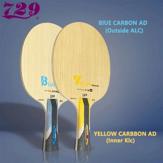 729 Friendship Yellow and Blue ALC Table Tennis Blade 5 Wood 2 AD Arylate Carbon