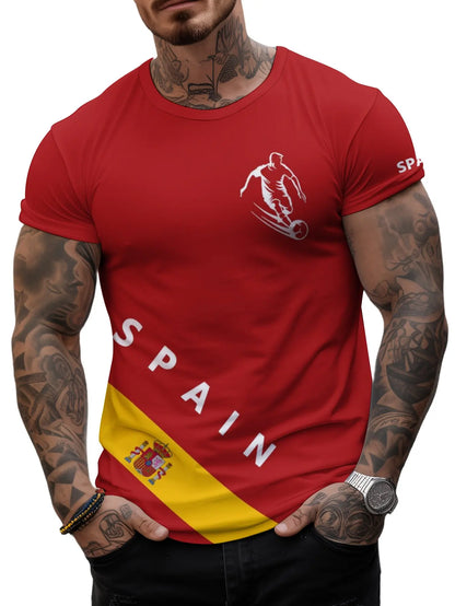 Spain Oversized Men’s T-Shirt – Flag Fan Jersey for Padel