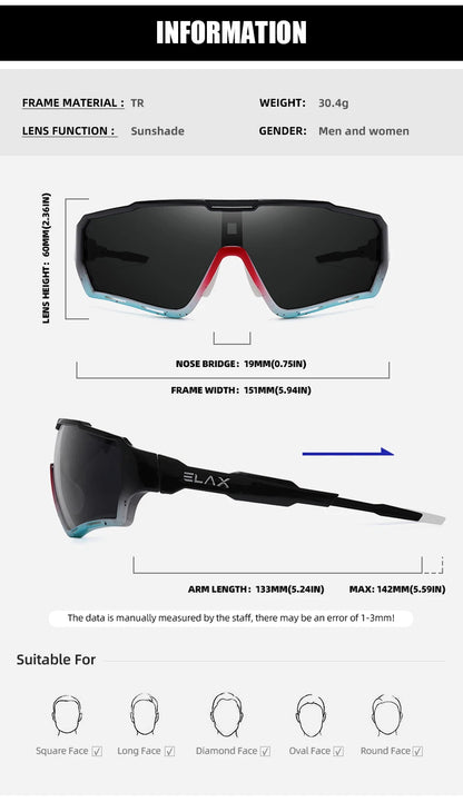 ELAX UV400 Sunglasses – Versatile Eyewear for Outdoor Sports