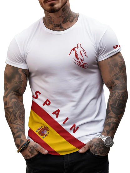 Spain Oversized Men’s T-Shirt – Flag Fan Jersey for Padel