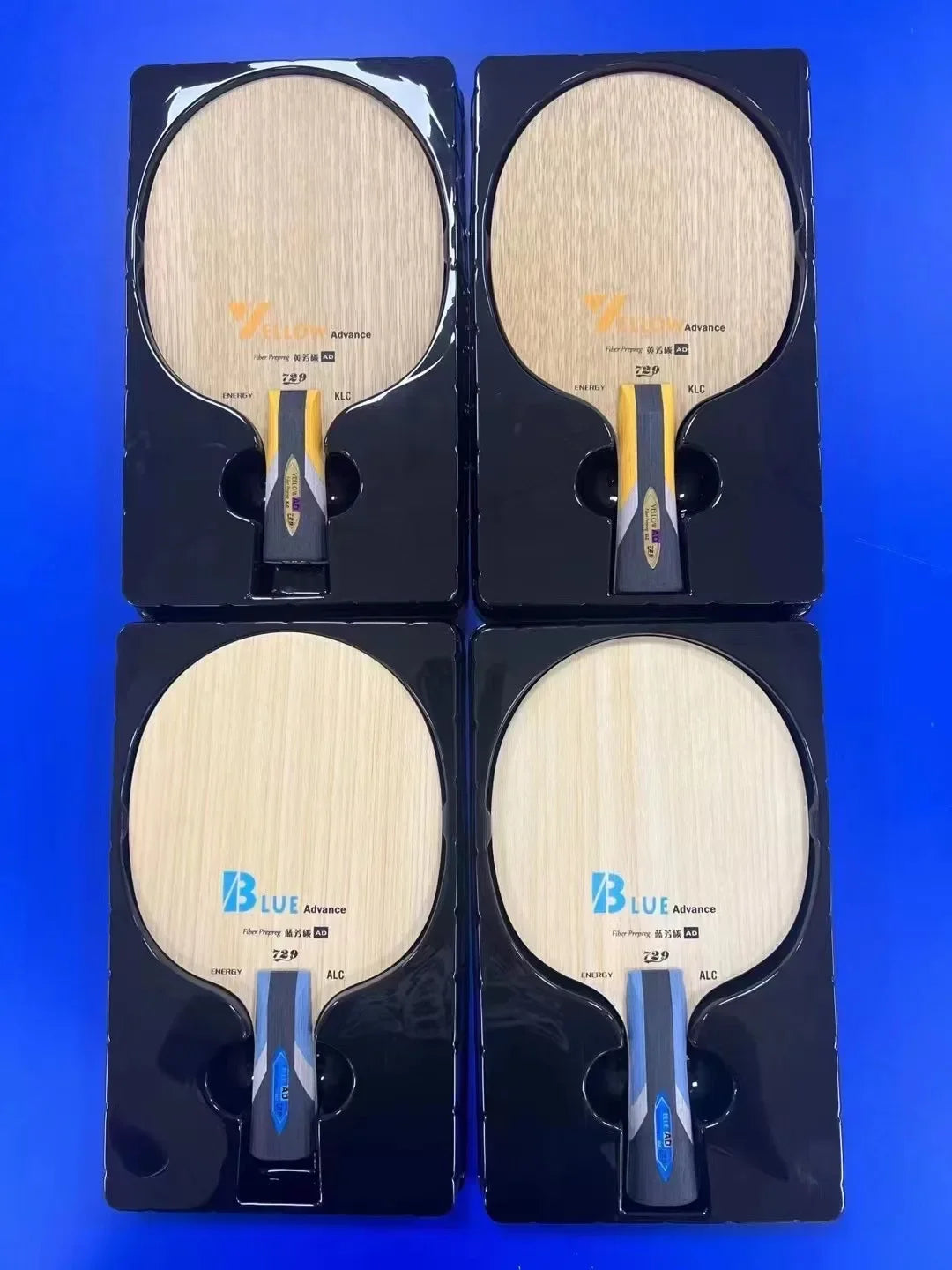 729 Friendship Yellow and Blue ALC Table Tennis Blade 5 Wood 2 AD Arylate Carbon