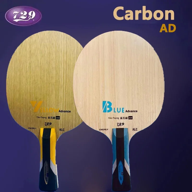 729 Friendship Yellow and Blue ALC Table Tennis Blade 5 Wood 2 AD Arylate Carbon