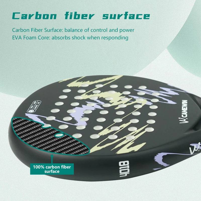 Carbon Fiber Padel Racket – EVA Memory Foam Core for Superior Performance