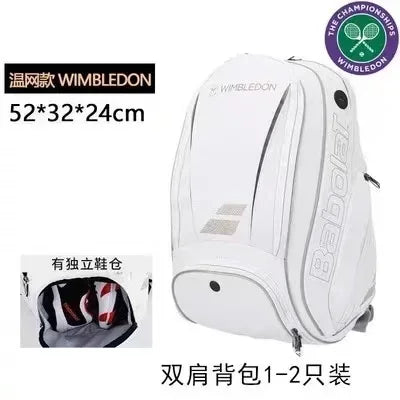 2021 Babolat White Gold WIM Tennis Backpack – Durable 2-Pack Sports Bag