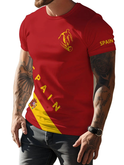 Spain Oversized Men’s T-Shirt – Flag Fan Jersey for Padel