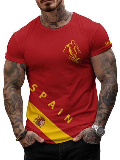 Spain Oversized Men’s T-Shirt – Flag Fan Jersey for Padel