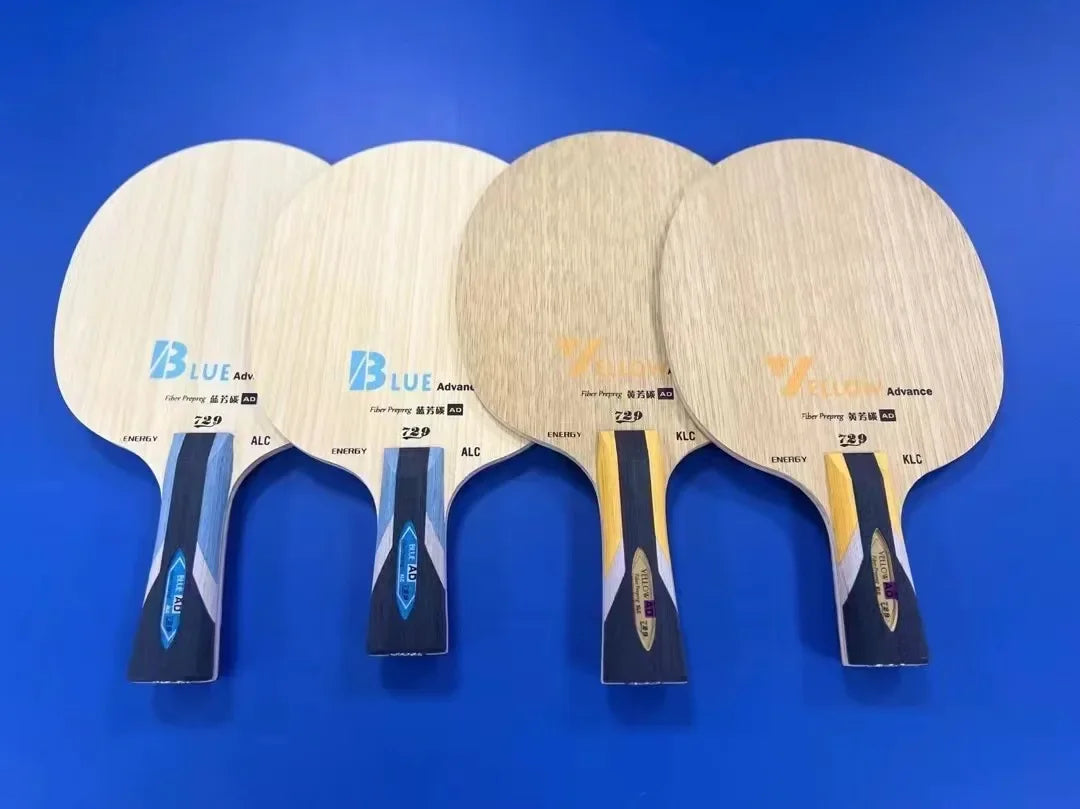 729 Friendship Yellow and Blue ALC Table Tennis Blade 5 Wood 2 AD Arylate Carbon