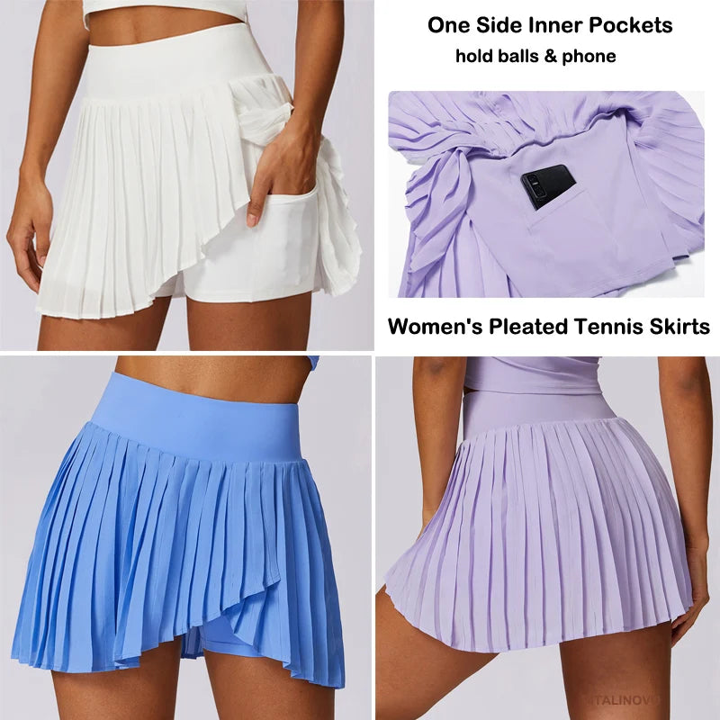 High-Waisted Pleated Tennis Skirt