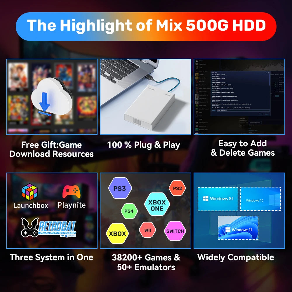 HYPER BASE 500GB Multi-Platform Gaming Console